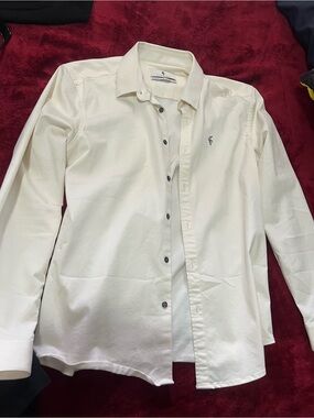 Father & sons XL stretch slim fit Classic Slim-Fit White Button-Down Shirt